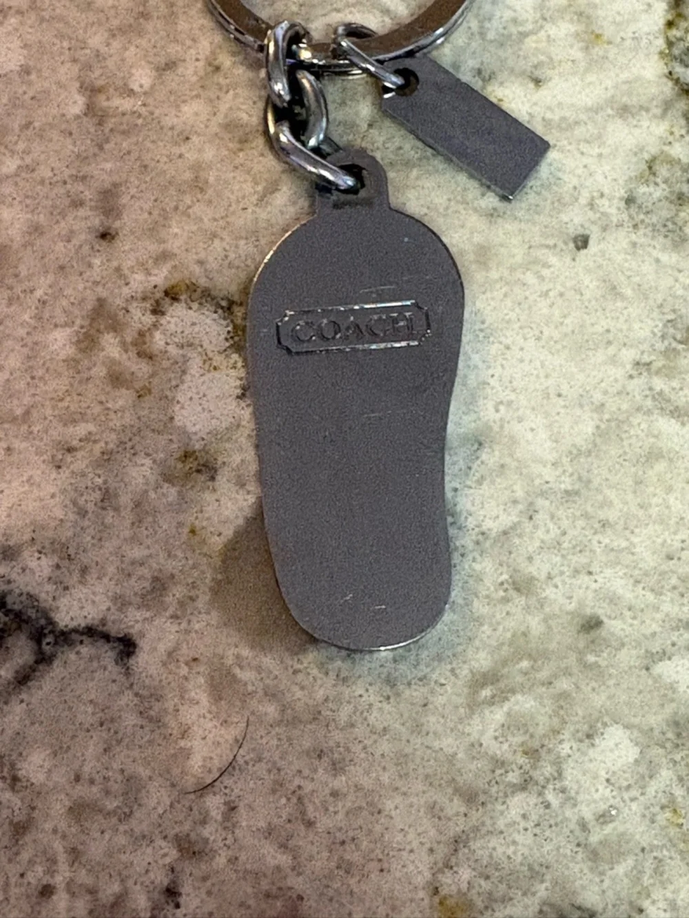 Vintage Y2K Coach Mint Green & Burgundy Flip Flop Keychain Charm